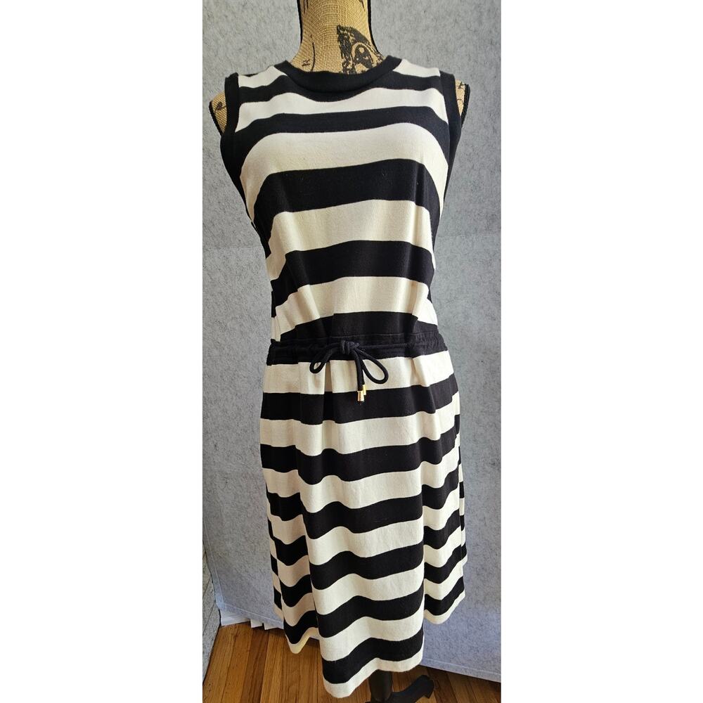 Johnston & Murphy Striped Sleeveless Knit Dress Size 8 Nautical Coastal